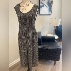 Croft & Barrow Black and White Printed Sleeveless Midi Dress - Size L